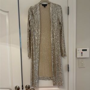 Fifteen Twenty Sparkling Silver Sequin Cardigan